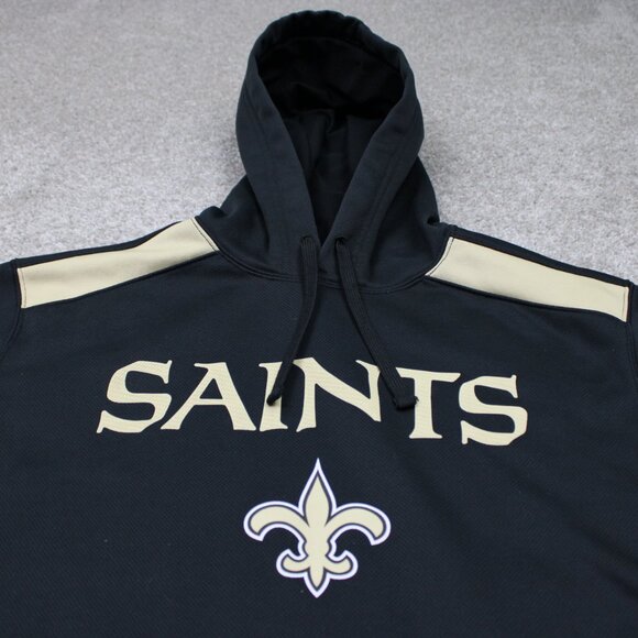 Nike New Orleans Saints Hoodie Men Medium Black Therma-Fit NFL Hooded Sweatshirt - Picture 4 of 14